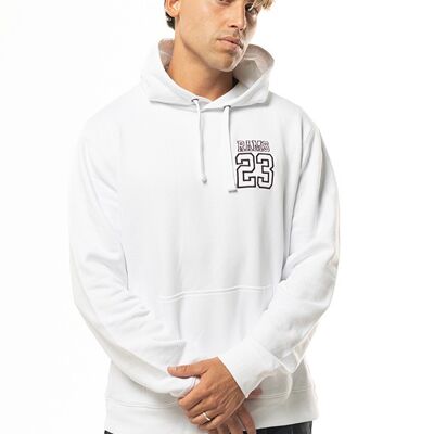 RAMS 23 SILHOUETTE EMBROIDERED SWEATSHIRTS White Hooded sweatshirt with embroidery on the left chest of the RAMS 23 silhouette