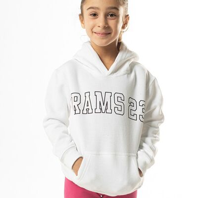 SUDADERA SILUETA NIÑO RAMS 23 Blanco Sudadera con capucha, con estampado Silueta RAMS 23 delantero