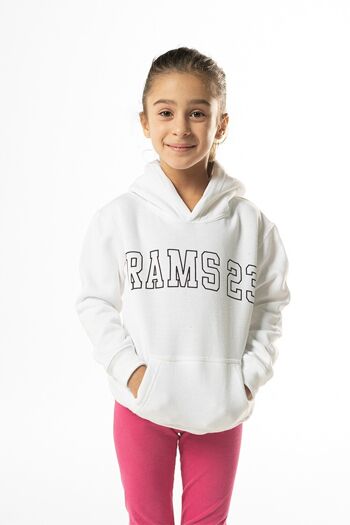 SWEAT-SHIRT ENFANT RAMS 23 SILHOUETTE Blanc Sweat à capuche avec imprimé RAMS 23 Silhouette sur le devant 1