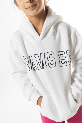 SWEAT-SHIRT ENFANT RAMS 23 SILHOUETTE Blanc Sweat à capuche avec imprimé RAMS 23 Silhouette sur le devant 2