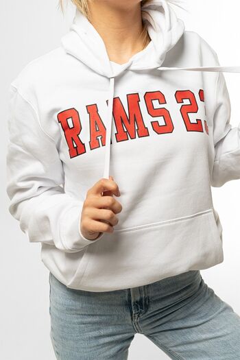 SWEAT-SHIRT UNIVERSITY RAMS 23 Blanc Sweat à capuche avec imprimé University bicolore sur la poitrine. 2