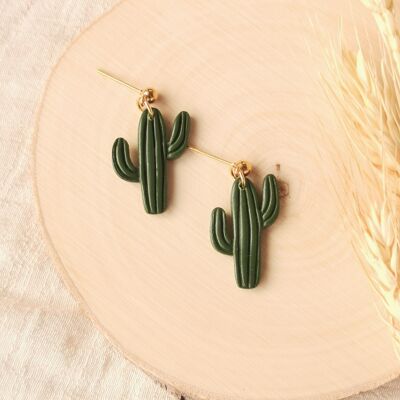 Handgefertigt Kaktus Ohrringe aus Polymer Clay