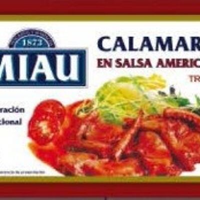Calamares en salsa americana - Lata de 120 gr - PACK 25 unidades