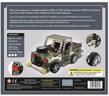 Kit de construction métallique 3D Coach House Land Rover, CHP0010, 26.8x12.5x12.5 cm 4