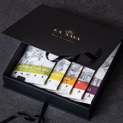 Coffret cadeau de luxe de 5 chocolats Bean-to-Bar bio faits à la main