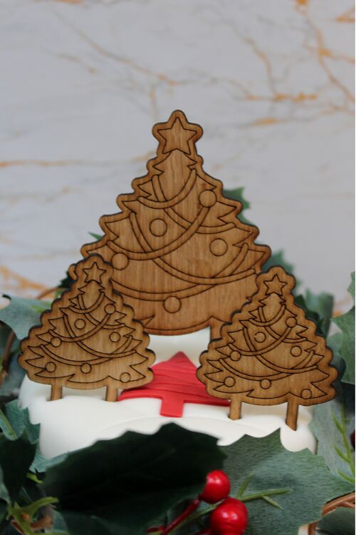 Christmas Tree Cake Topper Set