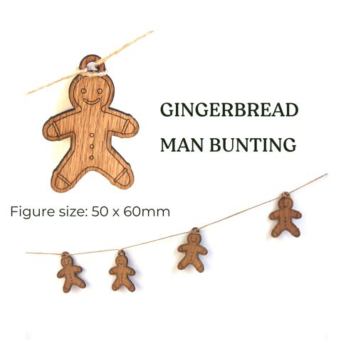 Wooden Gingerbread Man Bunting