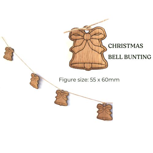 Wooden Christmas Bell Bunting