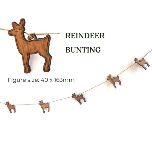 Wooden Reindeer Bunting