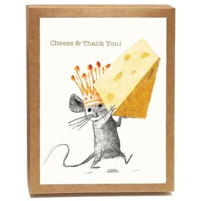 Fromage et notes de remerciement en boîte - lot de 8 cartes