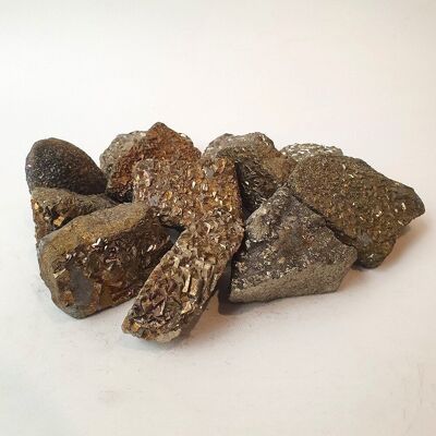 Paquet de cristaux bruts taillés bruts, paquet de 1 kg, 100-150 g par pièce, pyrite