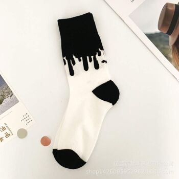 Chaussettes dames avec imprimé | noir et blanc | imprimé zèbre 4