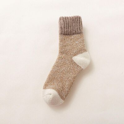 Knitted wool socks | plain | unisex | black | beige | lined