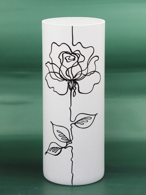 Handpainted glass vase for flowers 7017/300/sh245 | Cylinder table vase height 30 cm