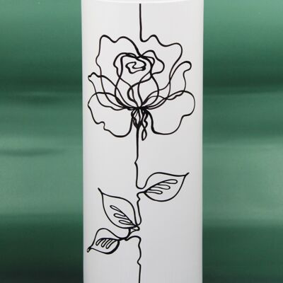 Florero de vidrio pintado a mano para flores 7017/300/sh245 | Jarrón de mesa cilíndrico altura 30 cm