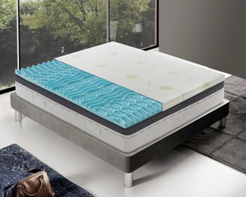 Surmatelas correcteur de rigidité Memory Foam - Tissu Aloe Vera - 5 cm de haut - 9 zones - 140x190 cm 5