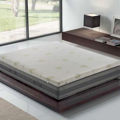 Surmatelas Correcteur de Rigidité - Revêtement Aloe Vera - Amovible - 7 cm de haut - 80x200 cm