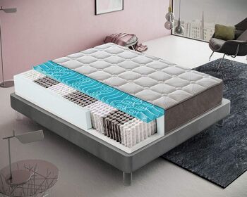 Matelas avec 800 ressorts ensachés et mousse à mémoire - Orthopédique - 25 cm de haut - 4 cm de mémoire - 9 zones différenciées - 80x190 cm 1