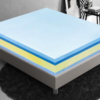 Colchón Memory Foam - 25 cm de alto - 11 zonas diferenciadas - Memory 5cm - Ortopédico - Funda desenfundable - 80x190 cm