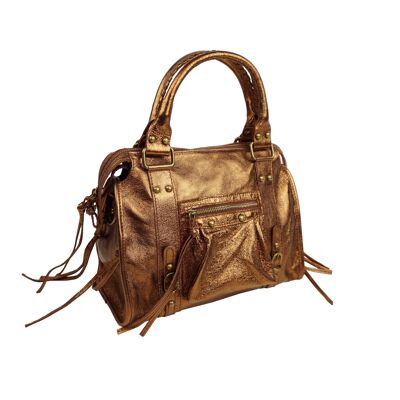 Naples Copper split leather handbag