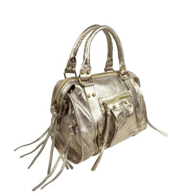 Naples Bronze split leather handbag