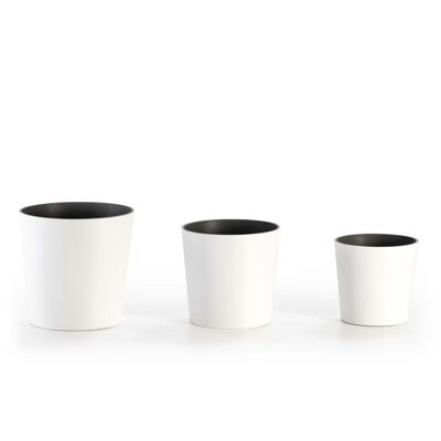 SET/3 PLANTER 35X35X35 / 30X30X30 / 25X25X25 WHITE RESIN TH1321200