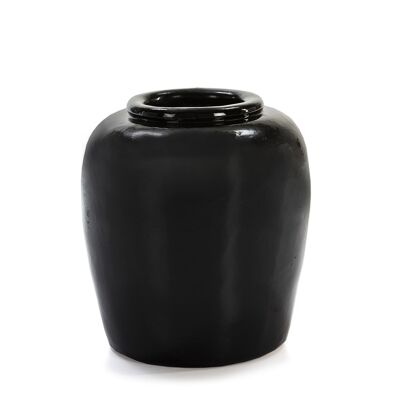 VESSEL 50X50X62 BLACK STONEWARE TH1474800