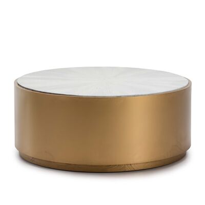 COFFEE TABLE 100X100X41 WHITE WOOD/GOLDEN METAL TH1601700