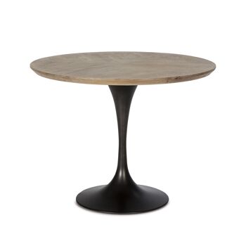 TABLE A MANGER 100X100X75 BOIS NATUREL/METAL NOIR TH1604300 1