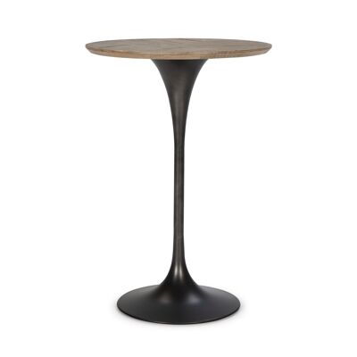 MESA COMEDOR ALTA 75X75X111 MADERA NATURAL/METAL NEGRO TH1604400