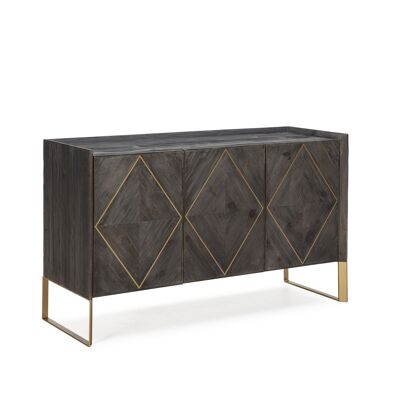 SIDEBOARD 146X50X88 GRAUES HOLZ/GOLDENES METALL TH1606000