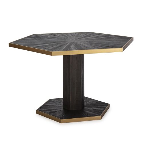 MESA COMEDOR 135X117X78 MADERA GRIS CENIZA/METAL DORADO TH1607300