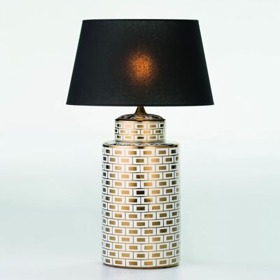TABLE LAMP 23X23X51 WHITE/GOLD CERAMIC WITHOUT SHADE TH2103900