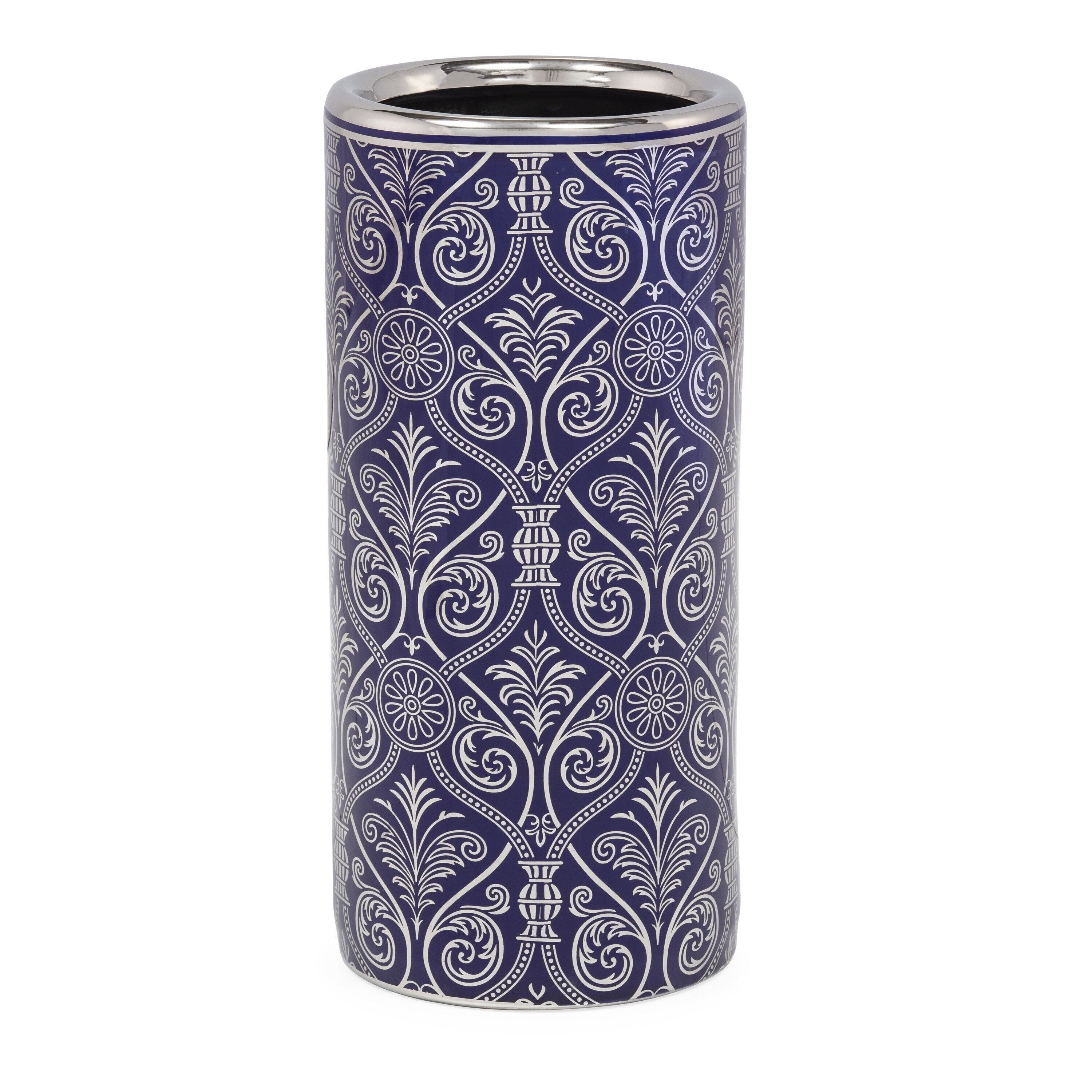 PORTAOMBRELLI 20X20X46 CERAMICA ARGENTO/BLU TH2108500