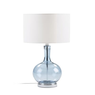 LAMPE DE TABLE VERRE BLEU 25X25X45 SANS ABAT-JOUR TH2213300