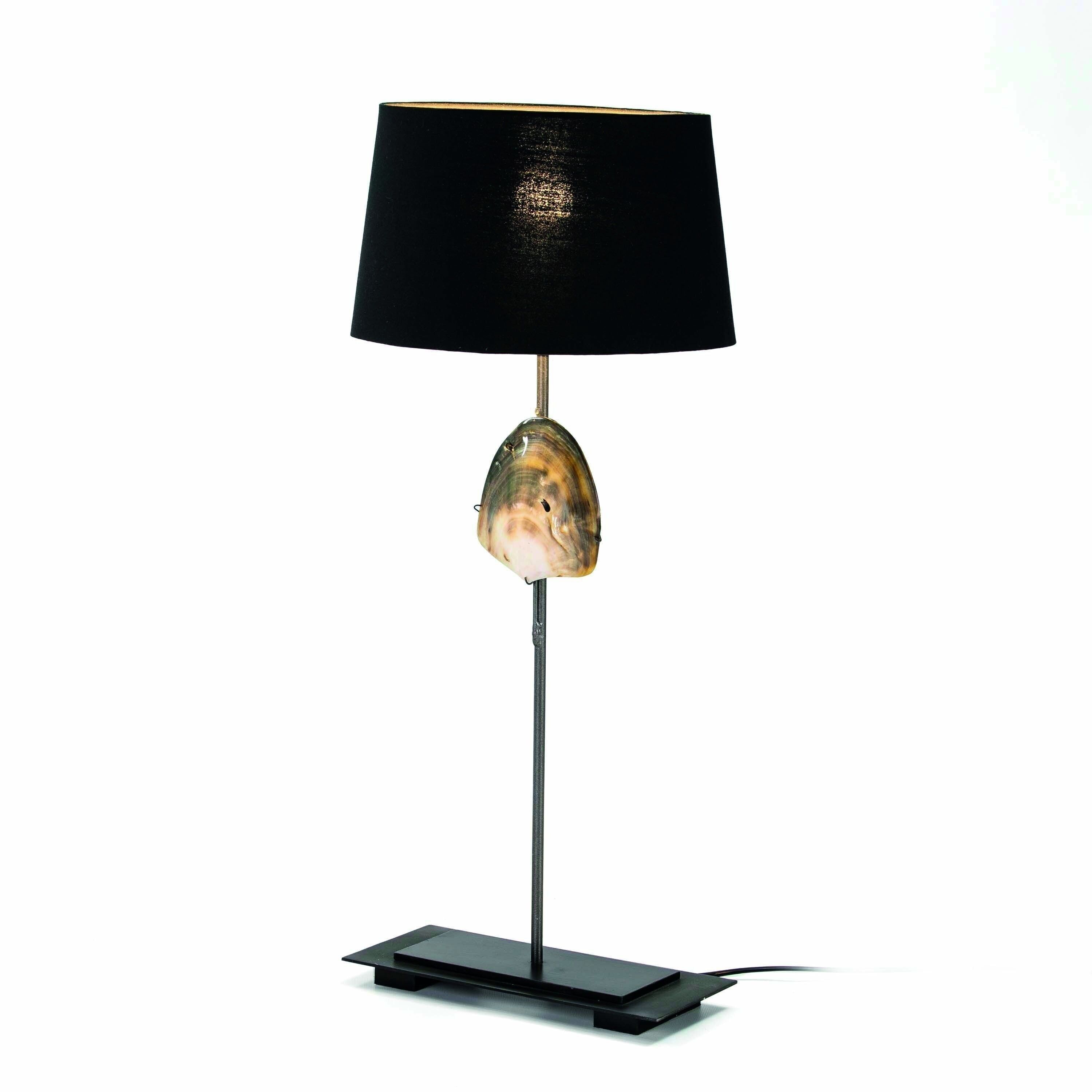 LAMPADA DA TAVOLO 30X13X53 MADREPERLA/METALLO CON PARALUME NERO TH2548700