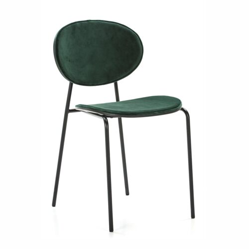 SILLA 42X51X78 METAL NEGRO/ABS NEGRO/TERCIOPELO 7033-27 VERDE OSCURO TH2570900