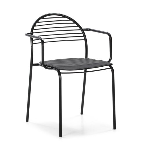 SILLA 57X55X80 METAL NEGRO/COJIN POLIPIEL NEGRO TH2572200