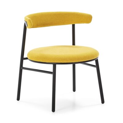 SILLA 59X59X70 METAL NEGRO/TELA HE578-10 AMARILLO TH2572400