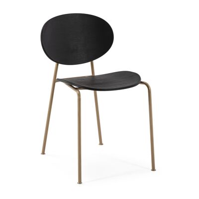 CHAIR 42X51X78 GOLD METAL/BLACK ABS TH2574200