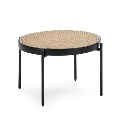 MESA DE CENTRO 66X66X40 RATAN/METAL NEGRO TH2575000