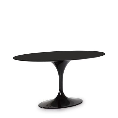 DINING TABLE 150X120X75 MDF BLACK/BLACK ALUMINUM TH2575800