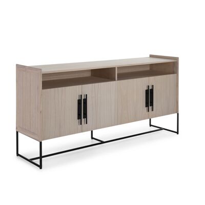 SIDEBOARD 180X46X94 NATURAL MINDI WOOD/BLACK METAL TH2647924