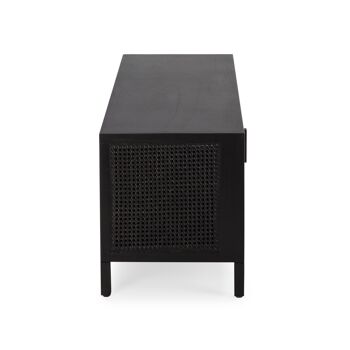 MEUBLE TV 160X42X48 BOIS NOIR/ROTIN NOIR TH2649629 4