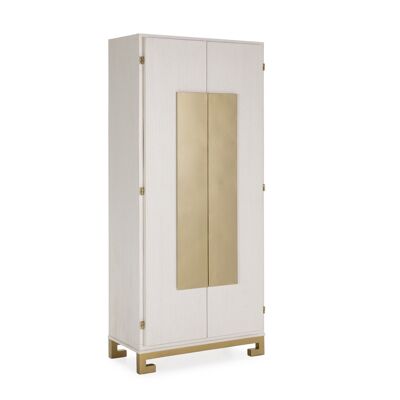 ARMARIO 85X45X195 MADERA BLANCO/METAL DORADO TH2650121