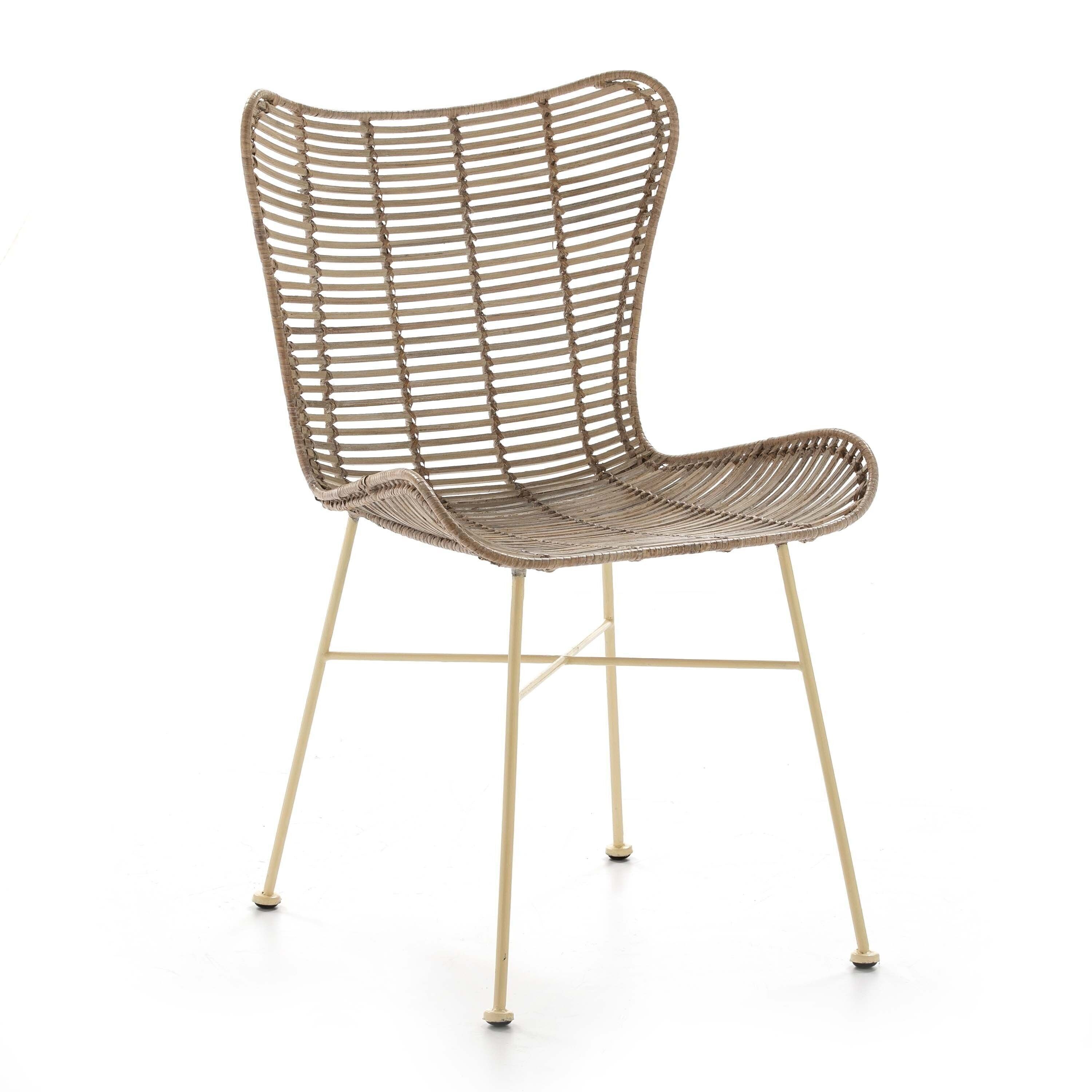 SEDIA 56X51X85 METALLO/VIMINI LAVATO BIANCO TH2993400