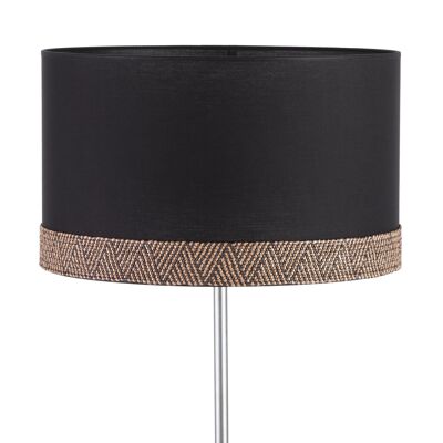 ABAT-JOUR TUBE 40X40X24 COTON NOIR BORDURE MARRON/NOIR TH3232540