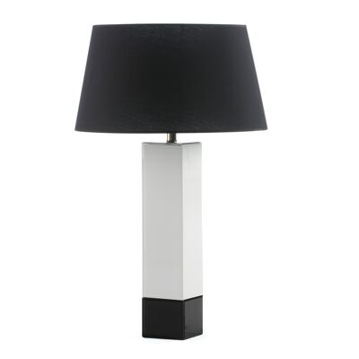 TABLE LAMP 12X12X57 WHITE/BLACK GLASS WITHOUT SCREEN TH3660000