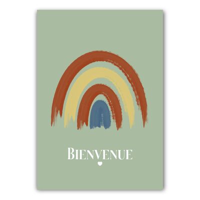 CARTE - BIENVENUE / ARC-EN-CIEL / VERT