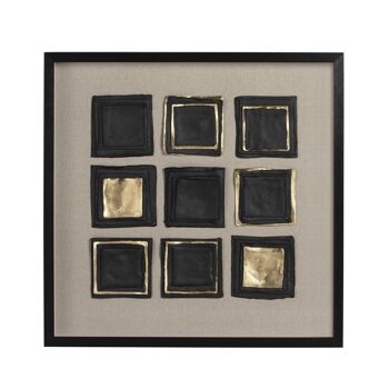 CADRE 80X7X80 BOIS NOIR/DM DORÉ/NOIR TH3950000